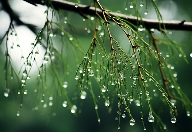 Foto foto van dauwdruppels op een tak regendruppels op droge boomtakken prachtig natuurbehang