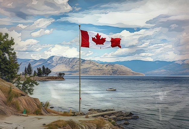 Foto van de Canadese nationale vlag