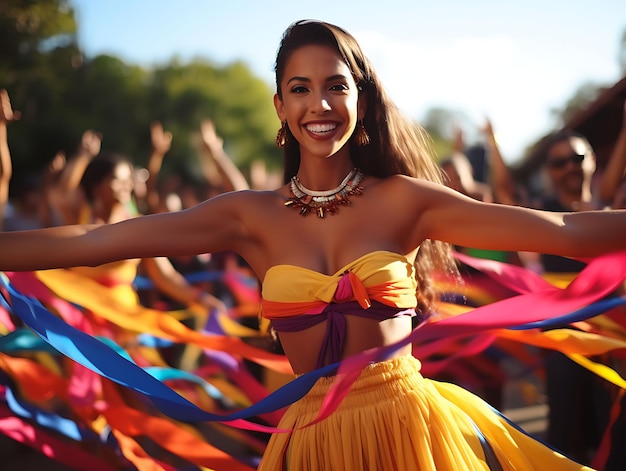 Foto van de Colombiaanse kerstviering met scènes van Tradi Festive Colombia Vibrant