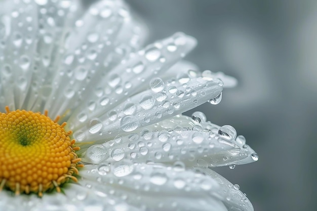 Foto van de dauw op de delicate daisy-blaadjes