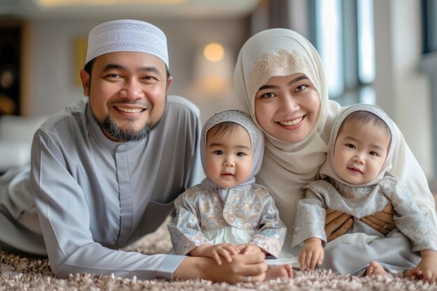 Foto van de islamitische familie