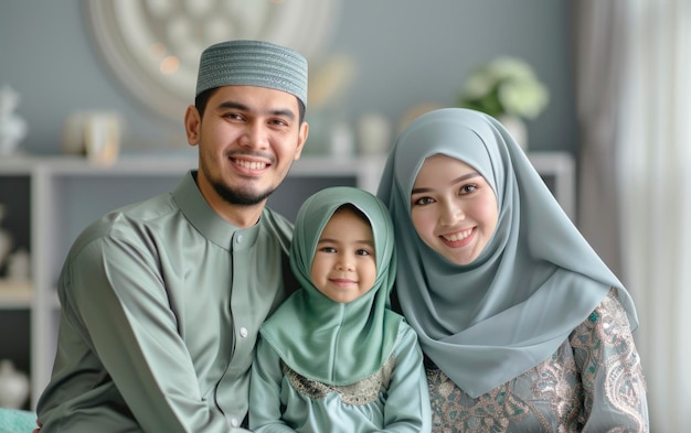 Foto van de islamitische familie