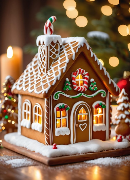 Foto van de kerst Gibgerbread huis koekjes