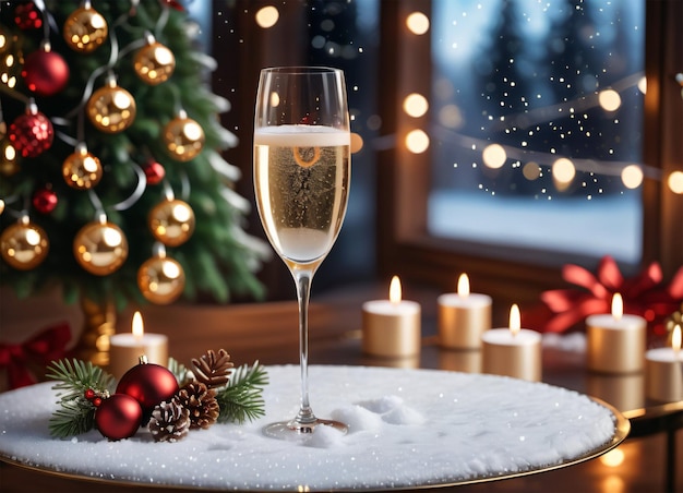 Foto van de kerstchampagne