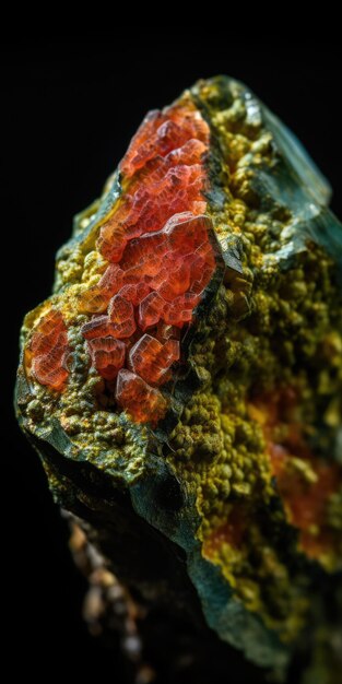 Foto van de minerale steen unakiet close-up macro generatieve ai