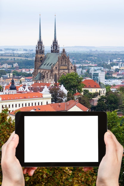 Foto van de stad Brno met kathedraal