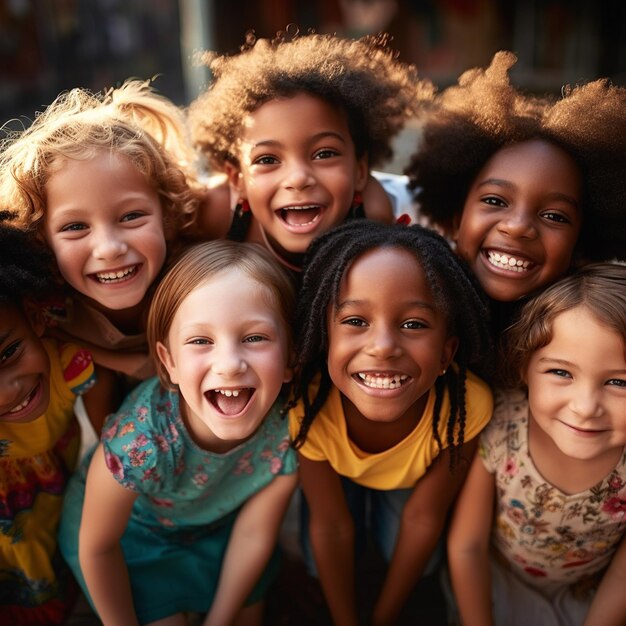 Foto van Diversiteit groep mensen geluk of Diverse etnische groepen