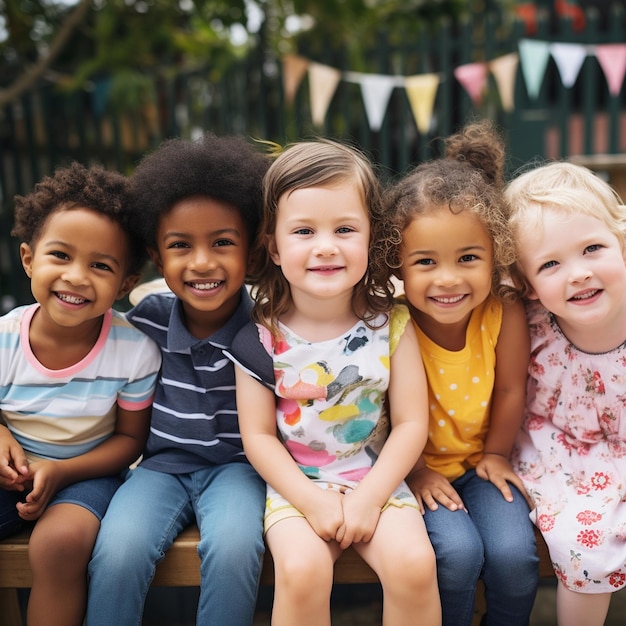 Foto van Diversiteit groep mensen geluk of Diverse etnische groepen