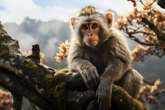 Foto van een aap in zijn natuurlijke habitat