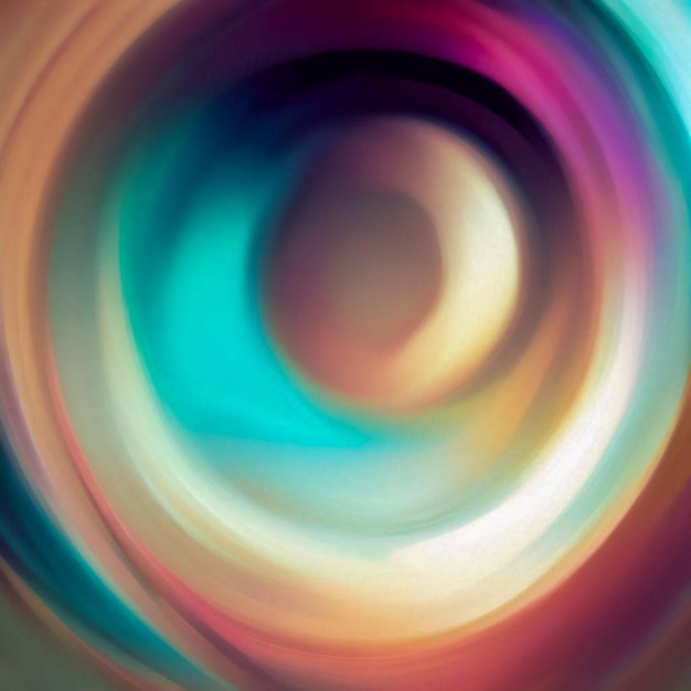 Foto van een abstract schilderij van een kleurrijke cirkel