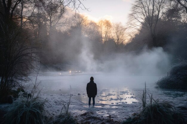 Foto foto van een activiteit in de winter