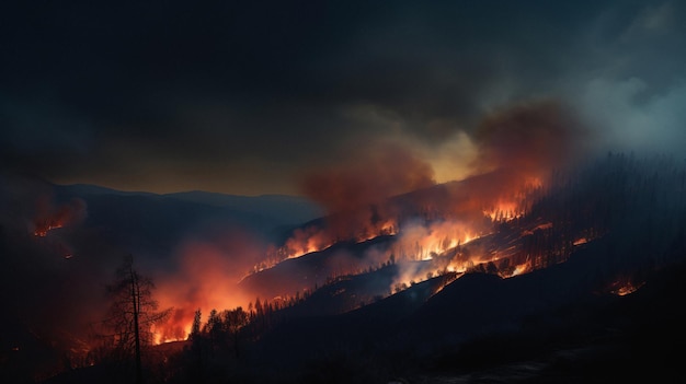 Foto van een bosbrand in Turkije