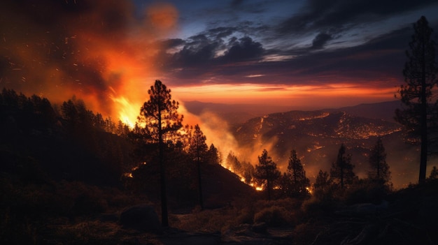 Foto van een bosbrand in Turkije