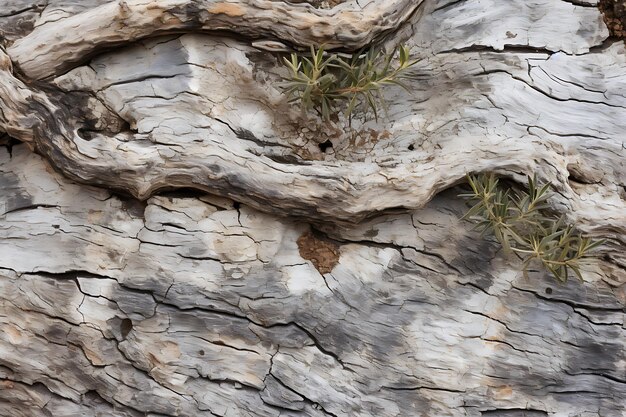 Foto foto van een close-up van de textuur van de schors van de olijfboom