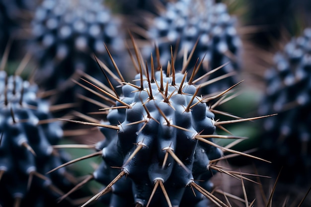 Foto van een close-up van een cactus met doornen en naalden