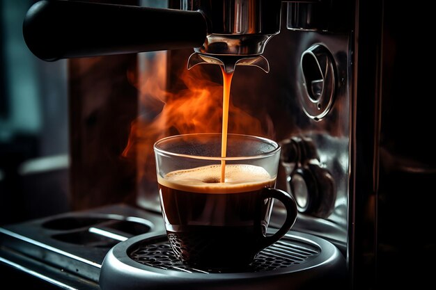 Foto van een close-up van een koffiepercolator die wordt gebrouwen