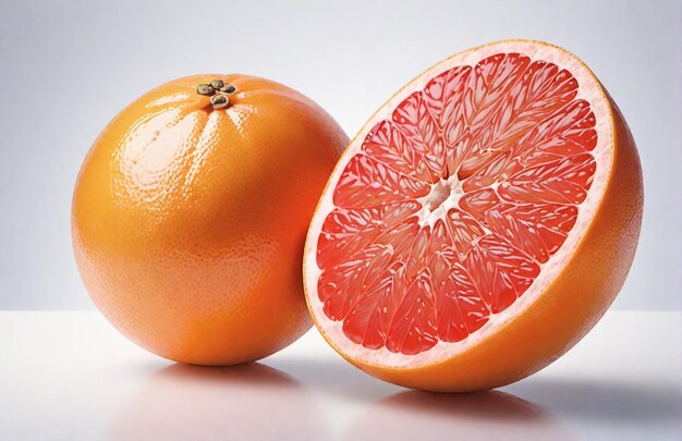 Foto van een geïsoleerde grapefruit op de achtergrond