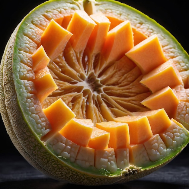 Foto van een geïsoleerde meloen op de achtergrond