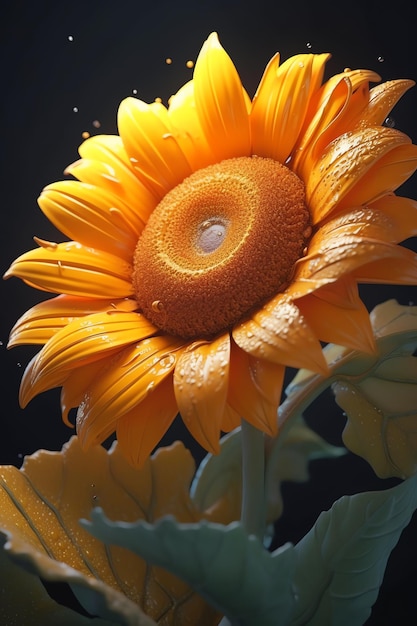 Foto van een gele zonnebloem