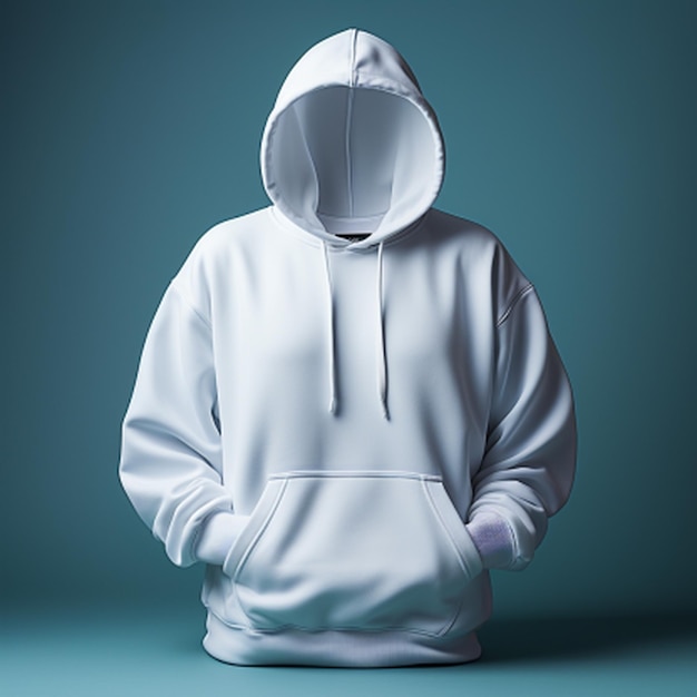 foto van een gewone witte hoodie