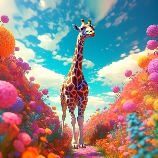 Foto foto van een giraffe