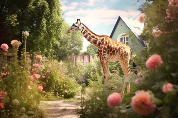 Foto foto van een giraffe