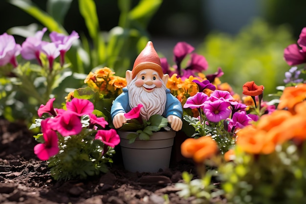 Foto van een grillige tuindroom in een bloembed Bloemtuin