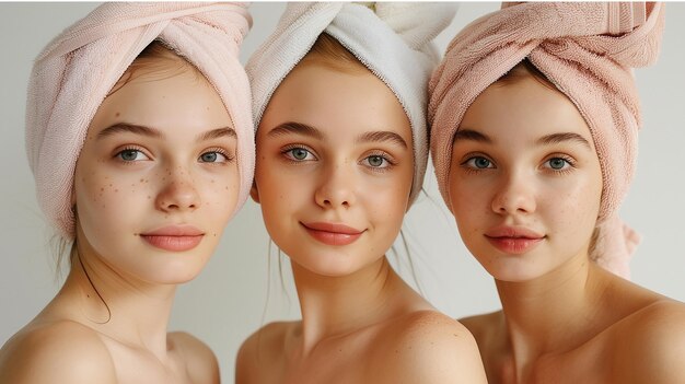 Foto foto van een groep gelukkige vrienden in een spa