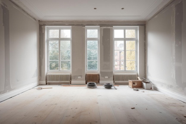 Foto van een huis renovatie lege slaapkamer k echte foto