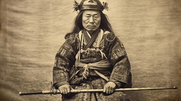 foto van een Japanse samurai