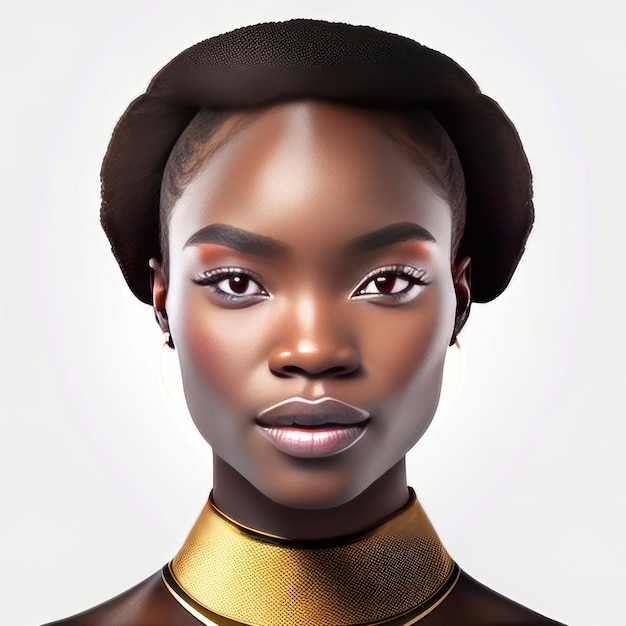 Foto van een jong Afrikaans model met perfecte huid Generatieve AI