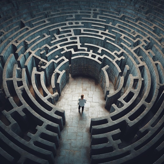 Foto van Een labyrint lopen