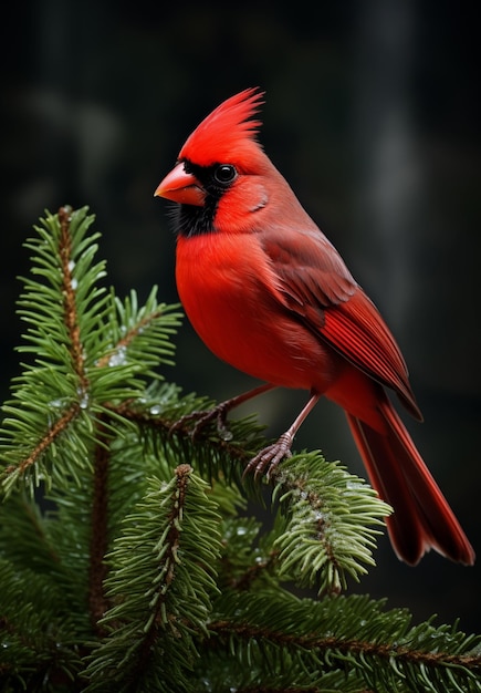 Foto van een mooie kleurrijke vogel die op een boomtak staat