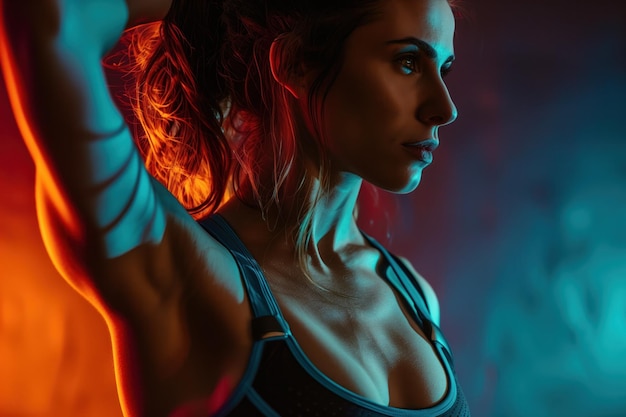 Foto van een mooie vrouwelijke fitness instructeur Generatieve AI