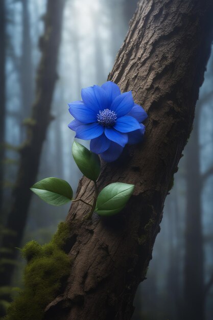 Foto van een mysterieuze blauwe bloem