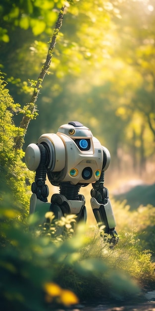 Foto van een natuurliefhebber robot in de natuur