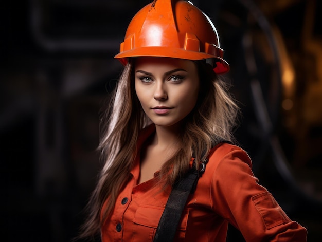 foto van een natuurlijke vrouw die werkt als bouwvakker