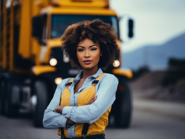 foto van een natuurlijke vrouw die werkt als bouwvakker