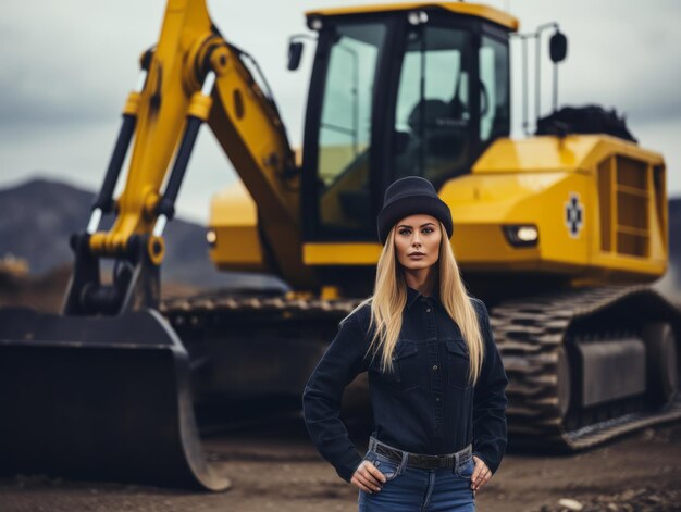 foto van een natuurlijke vrouw die werkt als bouwvakker