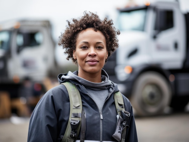 foto van een natuurlijke vrouw die werkt als bouwvakker