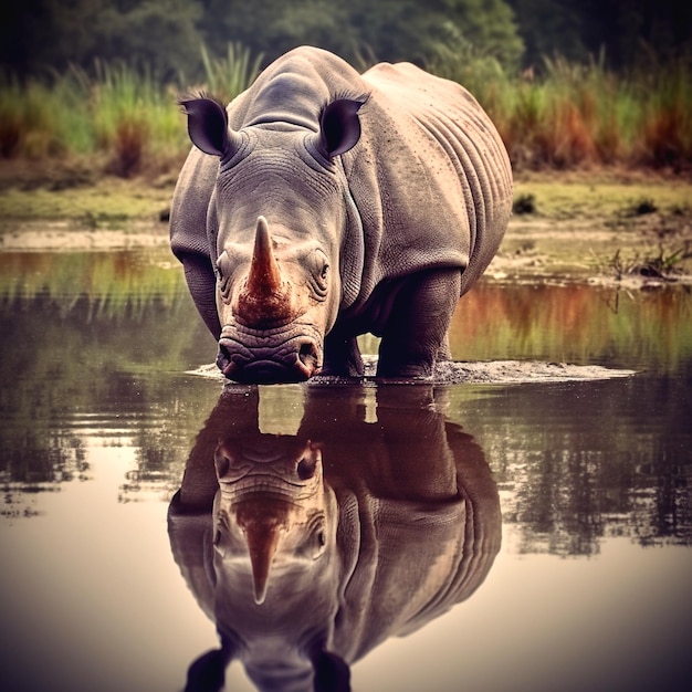 Foto foto van een neushoorn