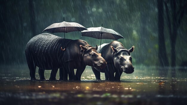 Foto foto van een neushoorn