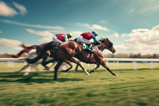 Foto van een paardenracer op de baan