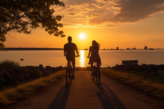 Foto van een persoon op de fiets