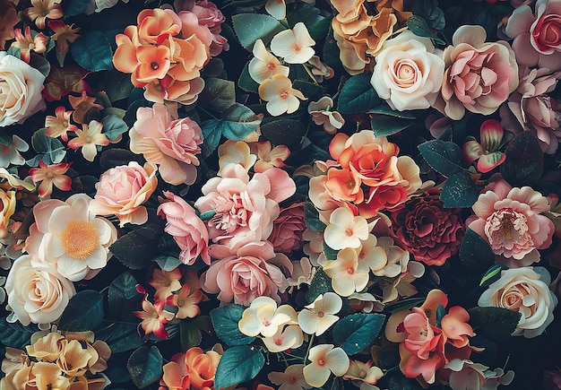 Foto foto van een prachtig vintage bloemenpatroon achtergrondontwerp