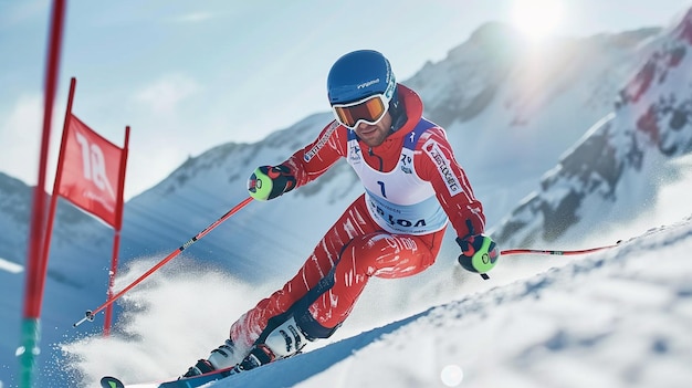 Foto van een professionele skiër