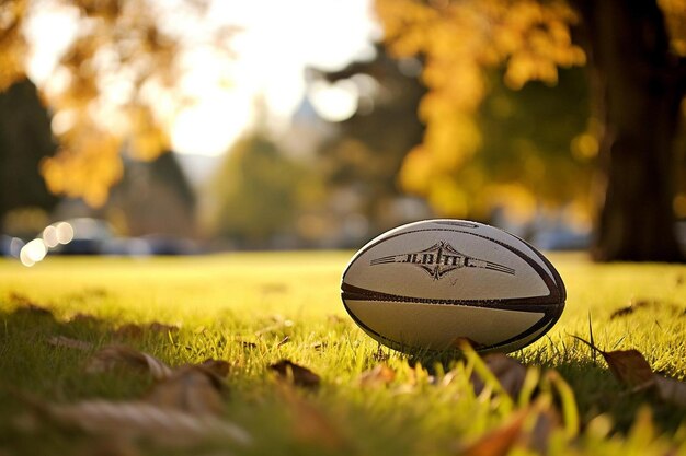 Foto van een rugbybal