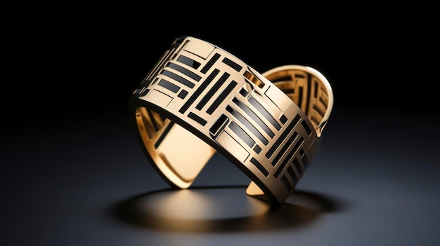 foto van een statement cuff armband met gedurfde geometrische vormen