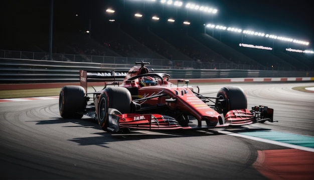 Foto van een supersnelle Formule 1-raceauto op een racebaan