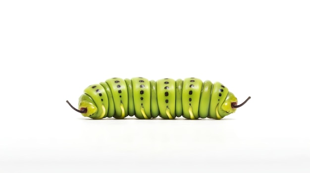 Foto van een Swallowtail Caterpillar die op witte achtergrond wordt geïsoleerd